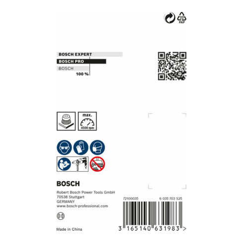 Bosch Spazzola a tazza in acciaio Inox, filo ondulato