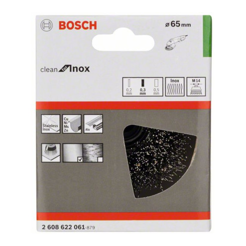 Bosch Spazzola a tazza in acciaio Inox, filo ondulato