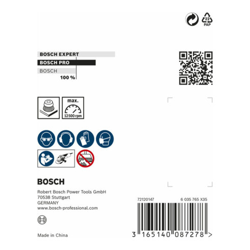 Bosch Spazzola a tazza in acciaio Inox, filo ondulato
