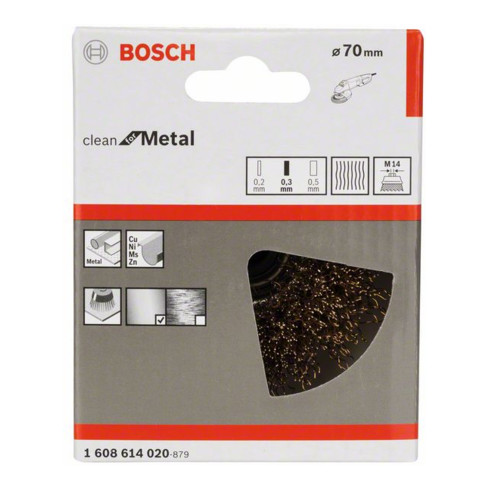 Bosch Spazzola a tazza in ottone, filo ondulato