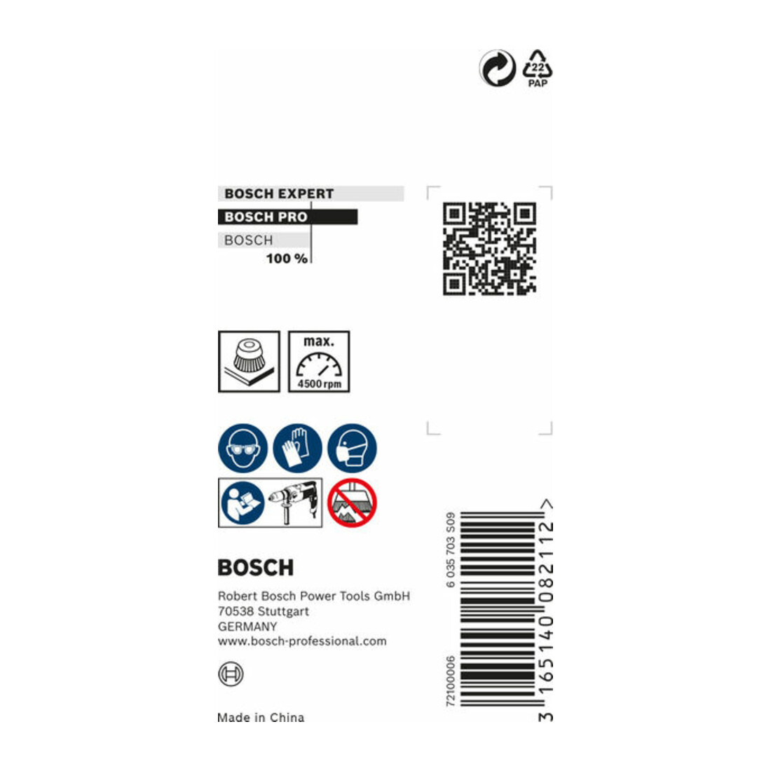 Bosch Spazzola a tazza setole in nylon, con corindone