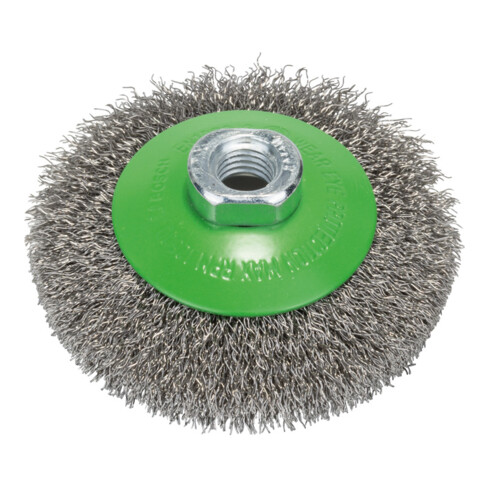 Bosch Spazzola conica Clean per inox ondulato inossidabile 100 mm 0,35 mm 12500 rpm M14