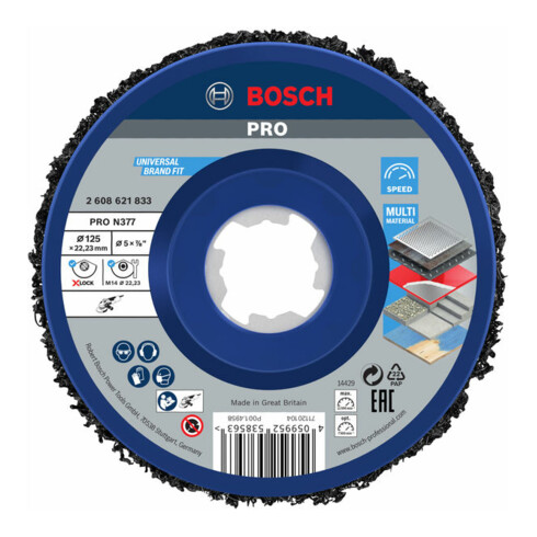 Bosch Disco di pulizia grossolano per Metallo, 125x22,23mm X-LOCK 22,23mm
