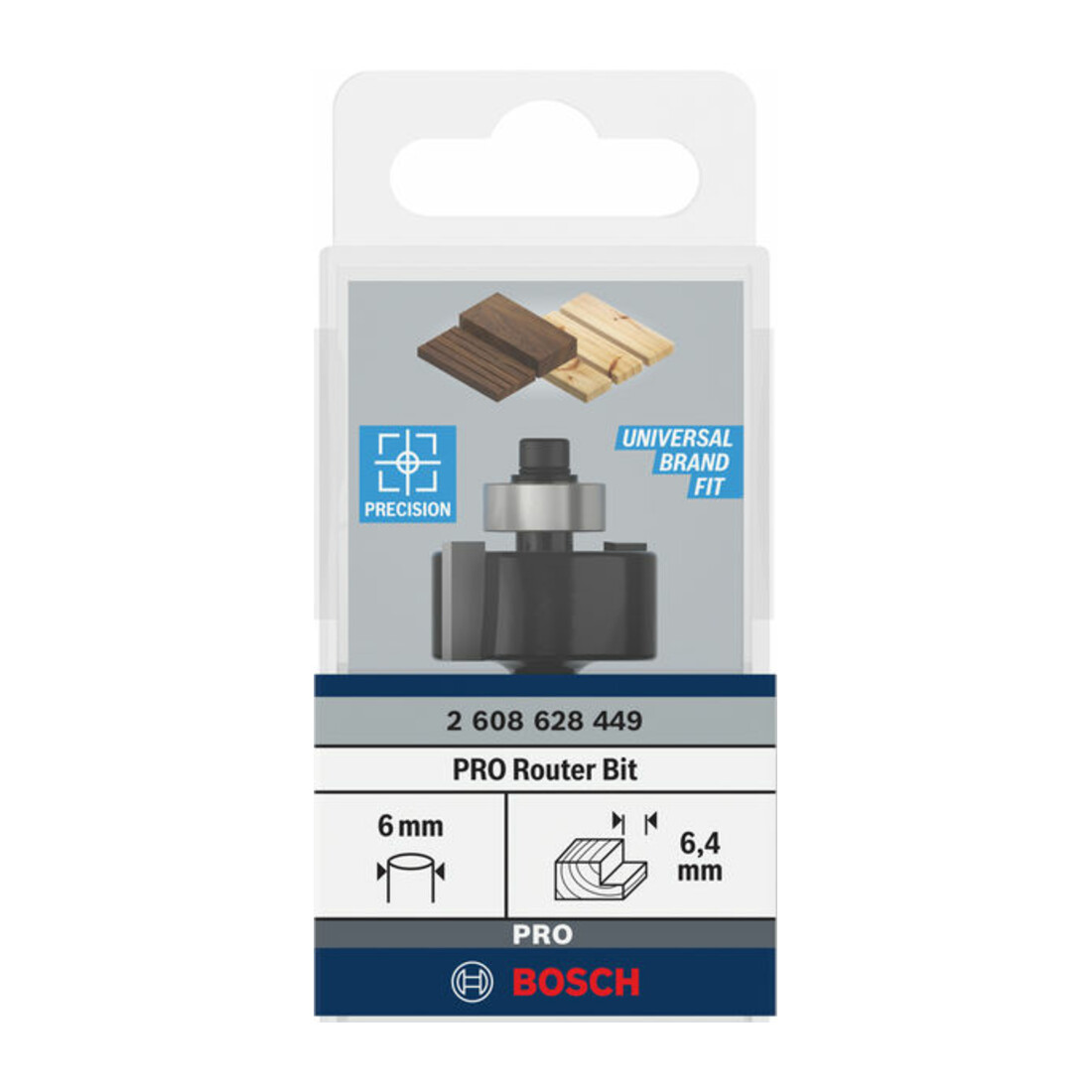Bosch sponningfrees 6 mm D1 25,4 mm L 12,4 mm G 54 mm
