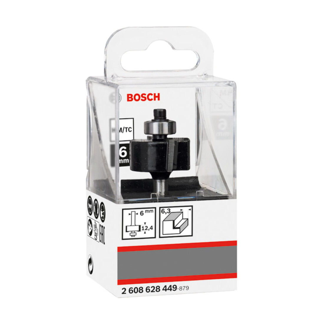 Bosch sponningfrees 6 mm D1 25,4 mm L 12,4 mm G 54 mm