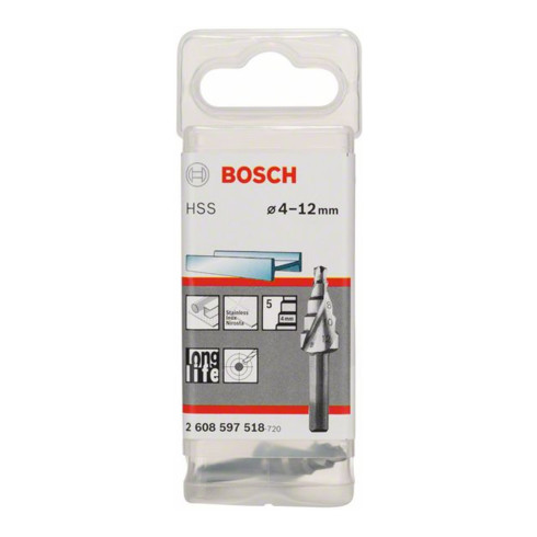 Bosch stappenboor HSS 4 - 12 mm 6 mm 50 mm 5 stappen