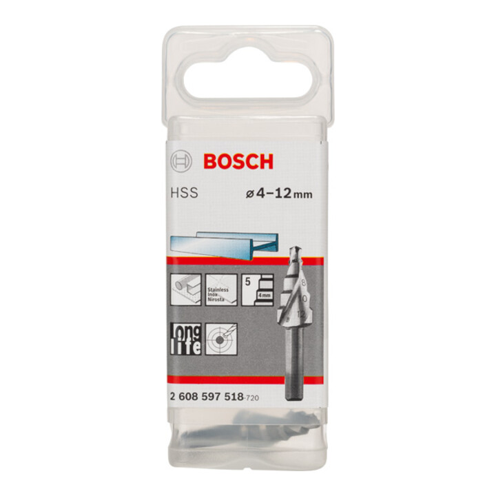 Bosch stappenboor HSS 4 - 12 mm 6 mm 50 mm 5 stappen