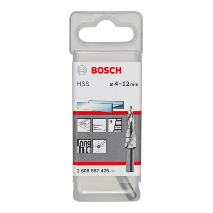 Bosch stappenboor HSS 4 - 12 mm 6 mm 66,5 mm 9 stappen