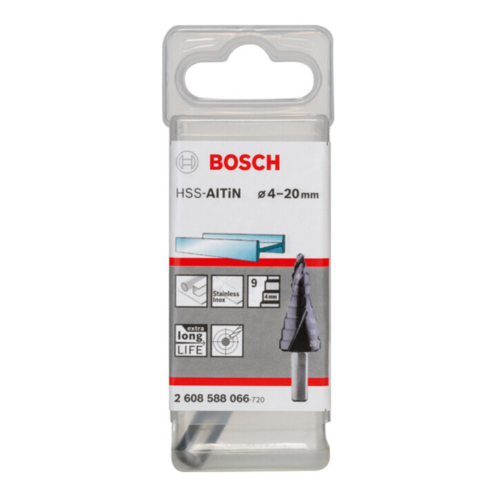 Bosch stappenboor HSS-AlTiN 4 - 20 mm 6 mm 50 mm 9 stappen