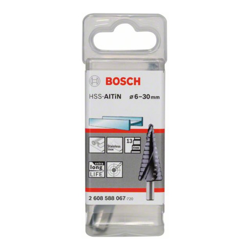 Bosch stappenboor HSS-AlTiN 6 - 30 mm 10 mm 93,5 mm 13 stappen