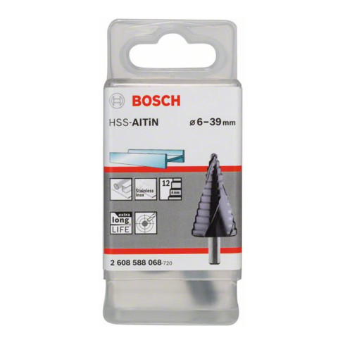 Bosch stappenboor HSS-AlTiN 6 - 39 mm 10 mm 93,5 12 stappen