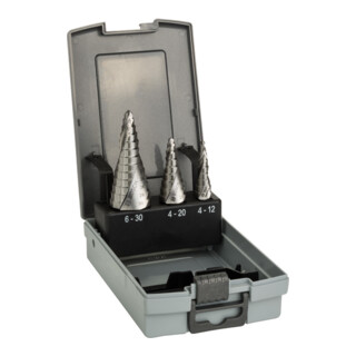 Bosch stappenboor HSS set 3 delig 4 - 12 mm 4 - 20 mm 6 -30 mm