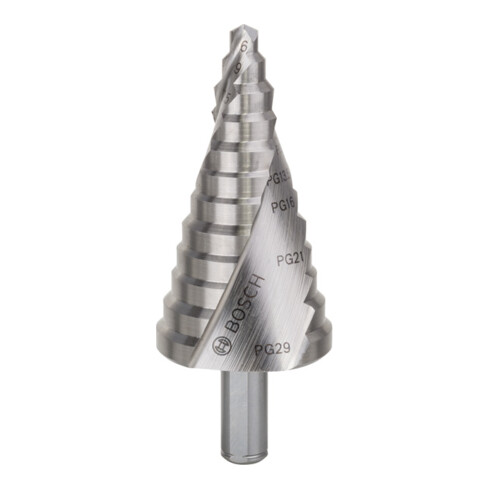 Bosch stappenboor HSS voor kabelwartels 6 - 37 mm 10 mm 93 mm 12 stappen
