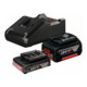 Bosch Starter-Set: 1x GBA 18V 2,0Ah + 1x GBA 18V 4,0Ah + GAL 18V-40-1