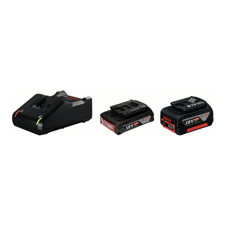 Bosch Starter-Set: 1x GBA 18V 2,0Ah + 1x GBA 18V 4,0Ah + GAL 18V-40