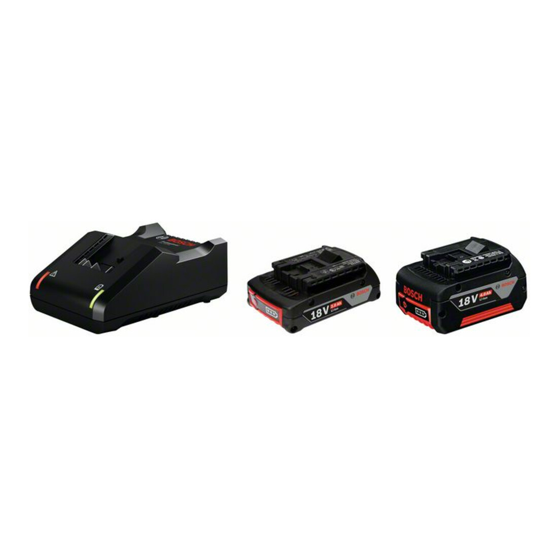 Bosch Starter-Set: 1x GBA 18V 2,0Ah + 1x GBA 18V 4,0Ah + GAL 18V-40