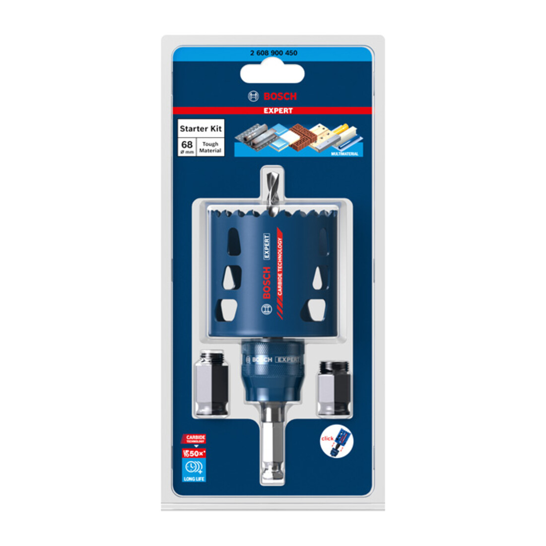 Bosch Starter set di seghe a tazza Tough Material EXPERT 68 x 60 mm per perforatrici rotative e trapani a percussione