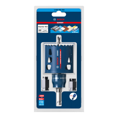 Bosch Starter set di seghe a tazza Tough Material EXPERT 68 x 60 mm per perforatrici rotative e trapani a percussione