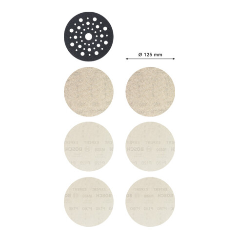 Bosch Starter set M480 per levigatrice roto-orbitale EXPERT 125 mm 7 pz. per levigatrice roto-orbitale