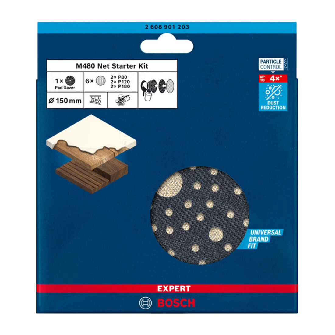 Bosch Starter set M480 per levigatrice roto-orbitale EXPERT 150 mm 7 pz. per levigatrice roto-orbitale