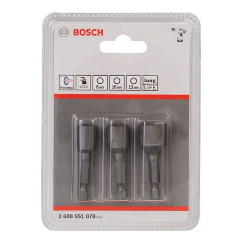 Bosch Steckschlüssel-Pack 3-teilig 50 mm 8, 10 13 mm