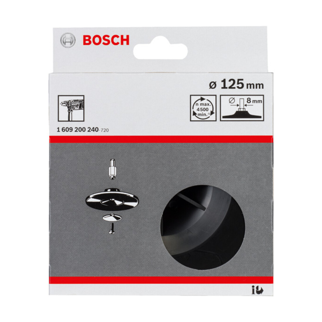 Bosch steunschijf 125 mm 8 mm