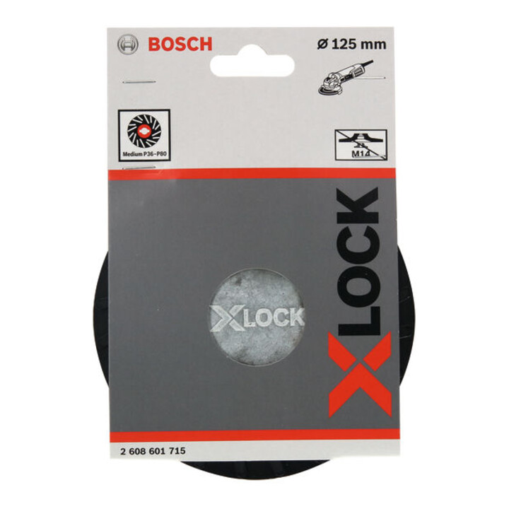 Bosch steunschijf X-LOCK 125 mm middelhard 12.250 tpm