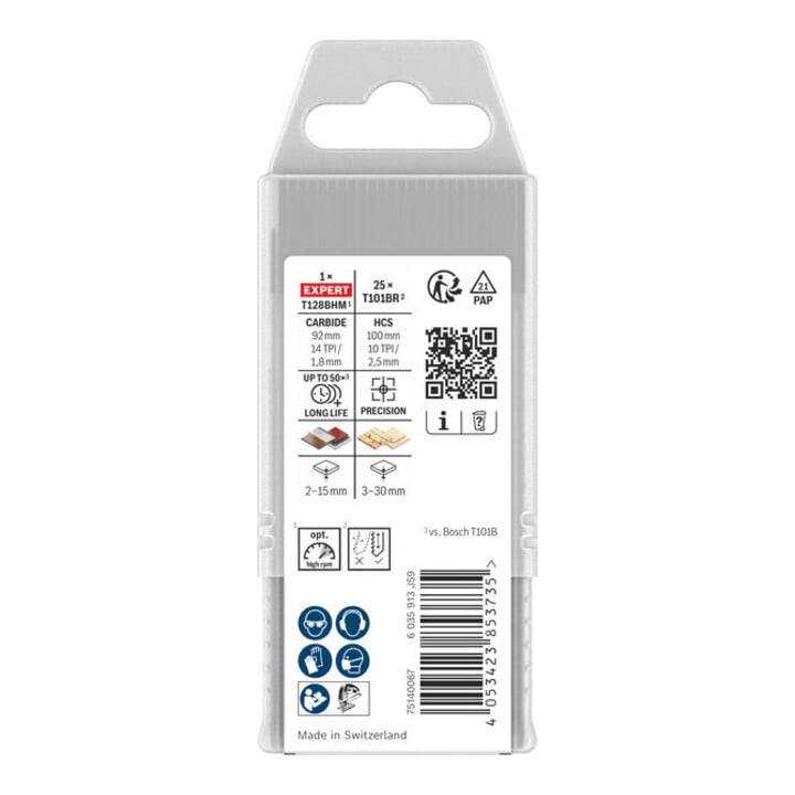 Bosch Stichsägeblätter-Set T101BR und T128BHM 26-teilig Laminate clean Expert