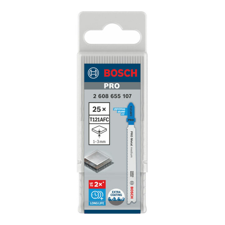 Bosch Stichsägeblatt PRO Metal medium T121AFC 92mm 25-tlg.