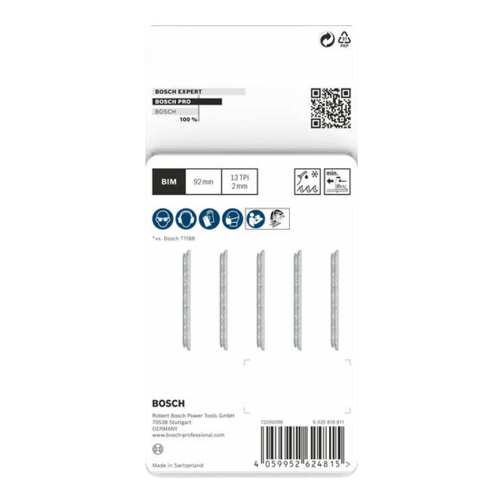 Bosch Stichsägeblatt PRO Metal thick T121BFC 92mm 5-tlg.