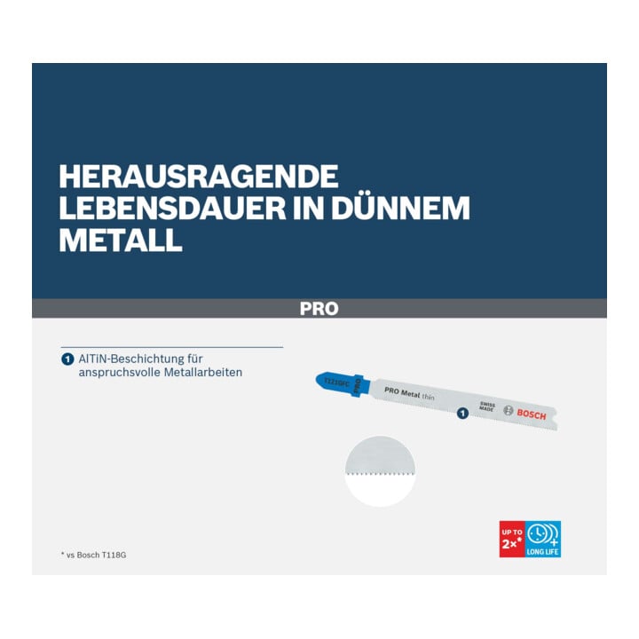 Bosch Stichsägeblatt PRO Metal thin T121GFC 92mm 3-tlg.
