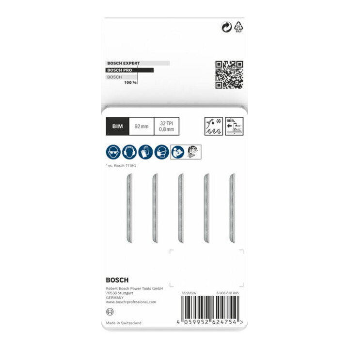 Bosch Stichsägeblatt PRO Metal thin T121GFC 92mm 5-tlg.