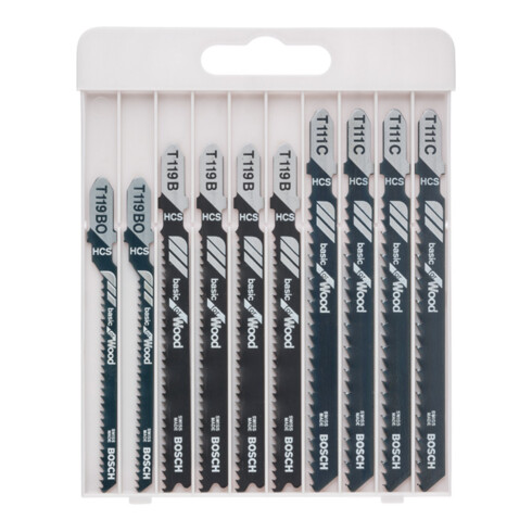 Bosch Stichsägeblatt-Set Basic for Wood, 10-teilig