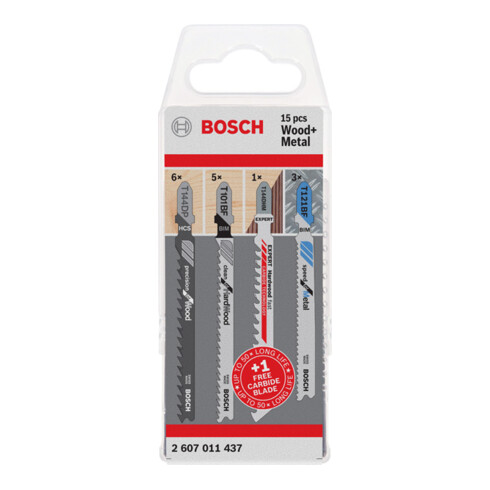 Bosch Stichsägeblatt Set JSB Holz und Metall 15-teilig