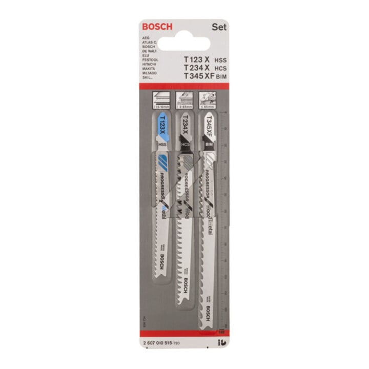 Bosch Stichsägeblatt-Set Progessor for Wood and Metal 3-teilig Einnockenschaft