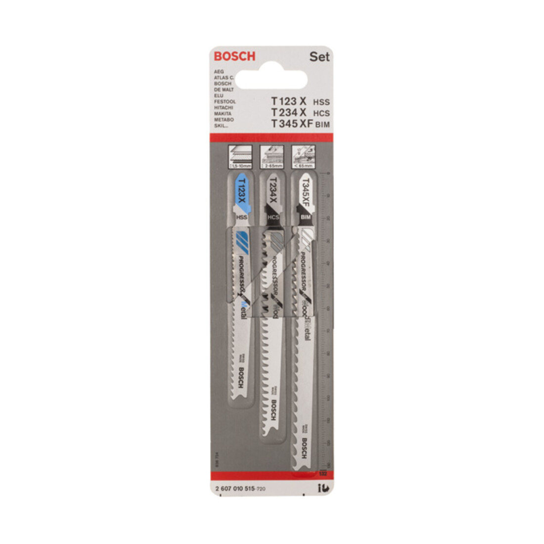 Bosch Stichsägeblatt-Set Progessor for Wood and Metal 3-teilig Einnockenschaft