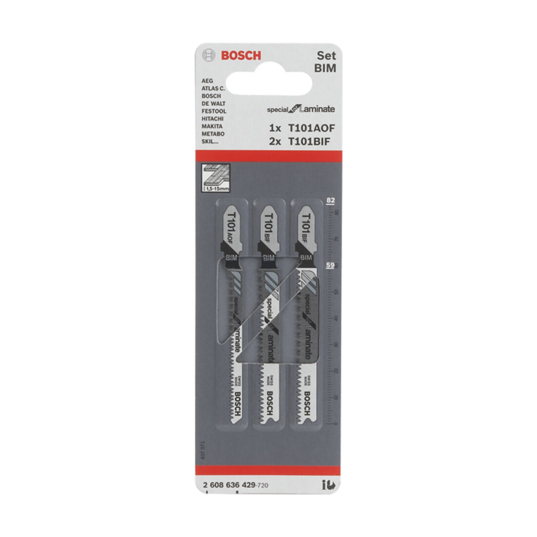 Bosch Stichsägeblatt-Set Special for Laminate 3-teilig Einnockenschaft