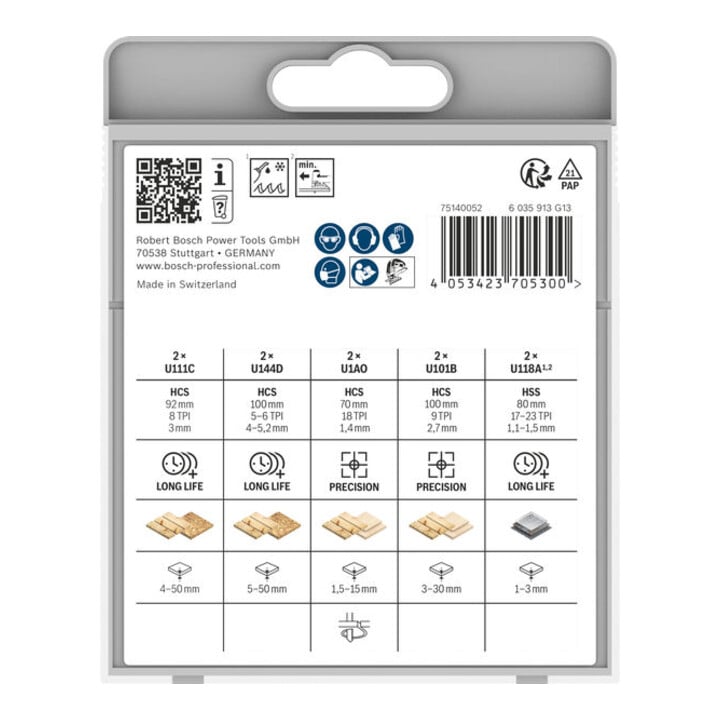 Bosch Stichsägeblatt Set Wood and Metal Basic 10-tlg.