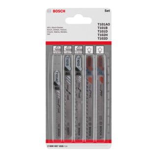 Bosch Stichsägeblatt-Set Wood and Plastics 5-teilig Einnockenschaft