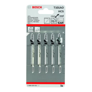 Bosch Stichsägeblatt T 101 AO VE à 5 Stück Clean for Wood
