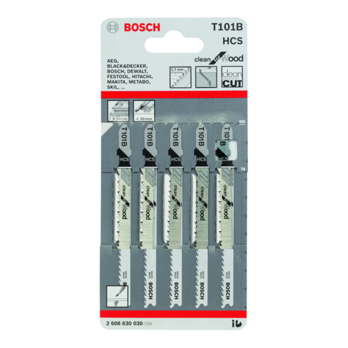 Bosch Stichsägeblatt T 101 B, Clean for Wood