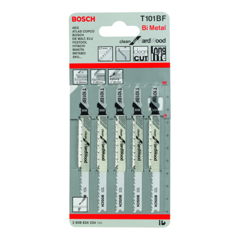 Bosch Stichsägeblatt T 101 BF, Clean for Hard Wood