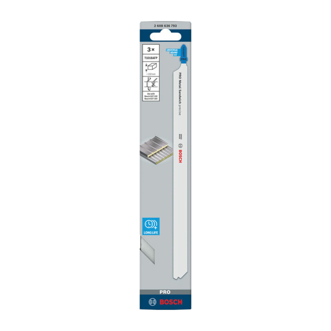 Bosch Stichsägeblatt T 1018 AFP, Precision for Metal-Sandwich