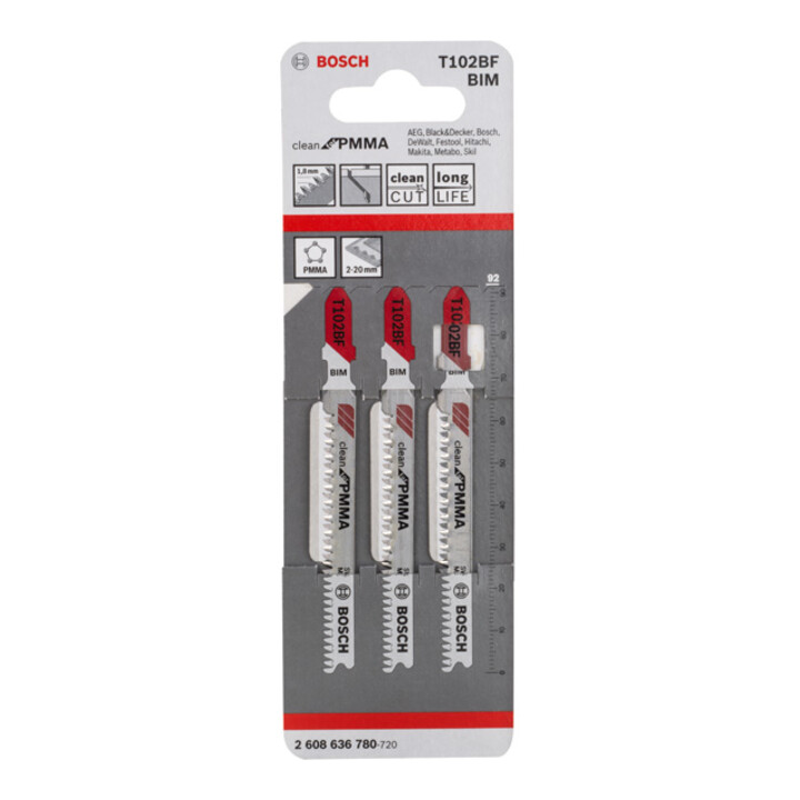 Bosch Stichsägeblatt T 102 BF, Clean for PMMA