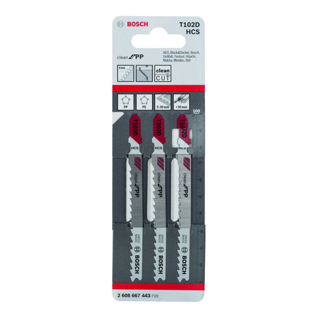 Bosch Stichsägeblatt T 102 D, Clean for PP