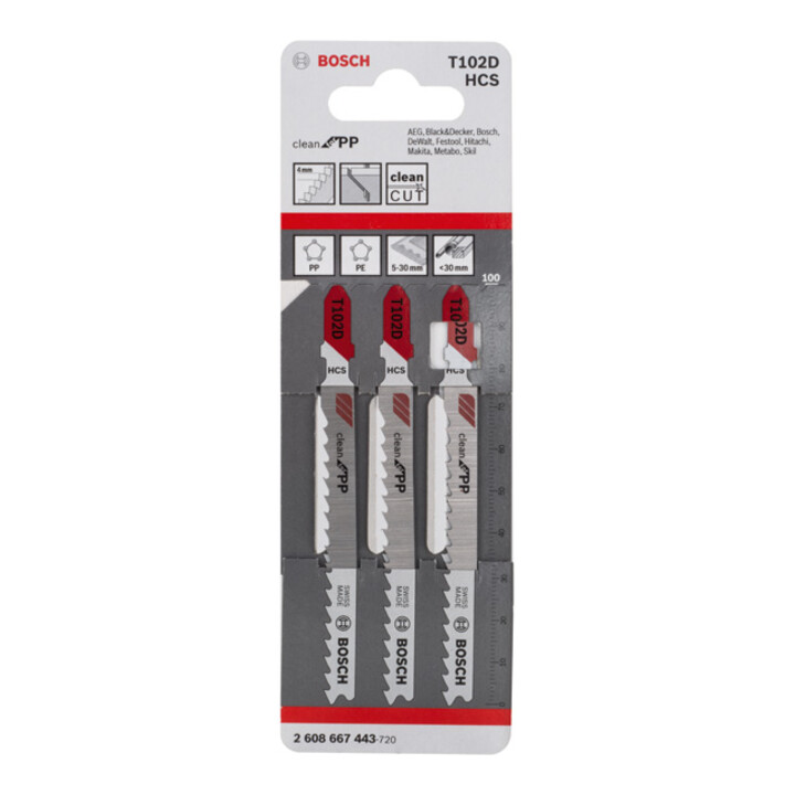 Bosch Stichsägeblatt T 102 D, Clean for PP