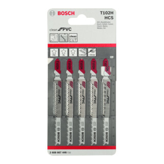 Bosch Stichsägeblatt T 102 H VE à 5 Stück Clean for PVC