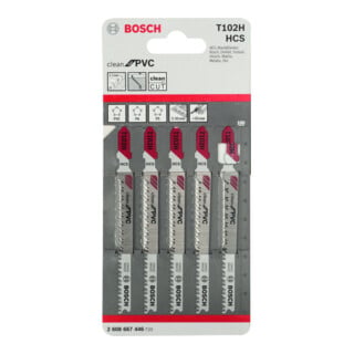 Bosch Stichsägeblatt T 102 H VE à 5 Stück Clean for PVC