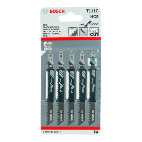 Bosch Stichsägeblatt T 111 C, Basic for Wood