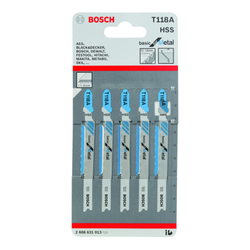 Bosch Stichsägeblatt T 118 A, Basic for Metal